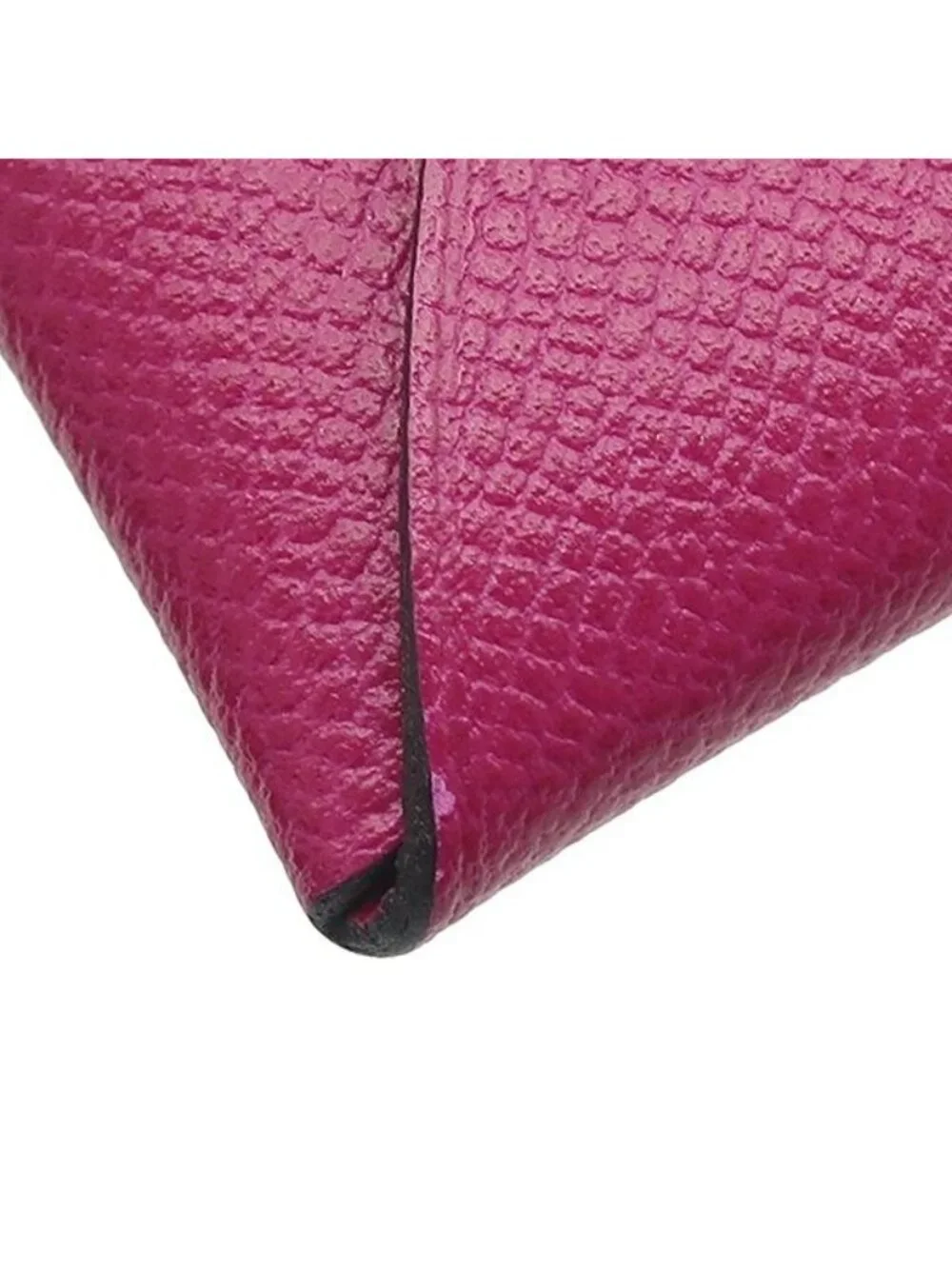 Hermes Card Case Calvi Leather Veau Madame Rose Purple Silver Business
